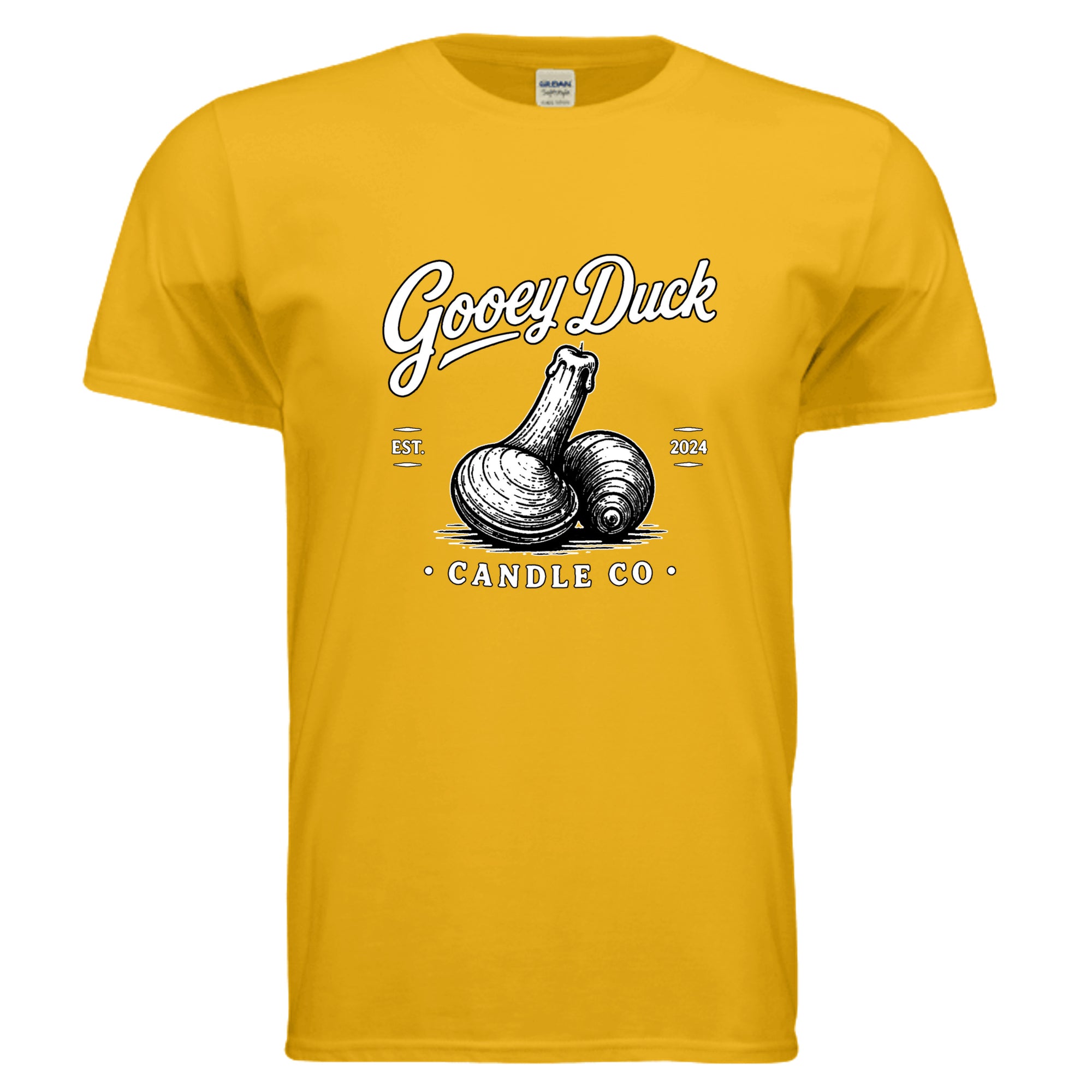 Gold Gooey Duck Logo Tee, front view