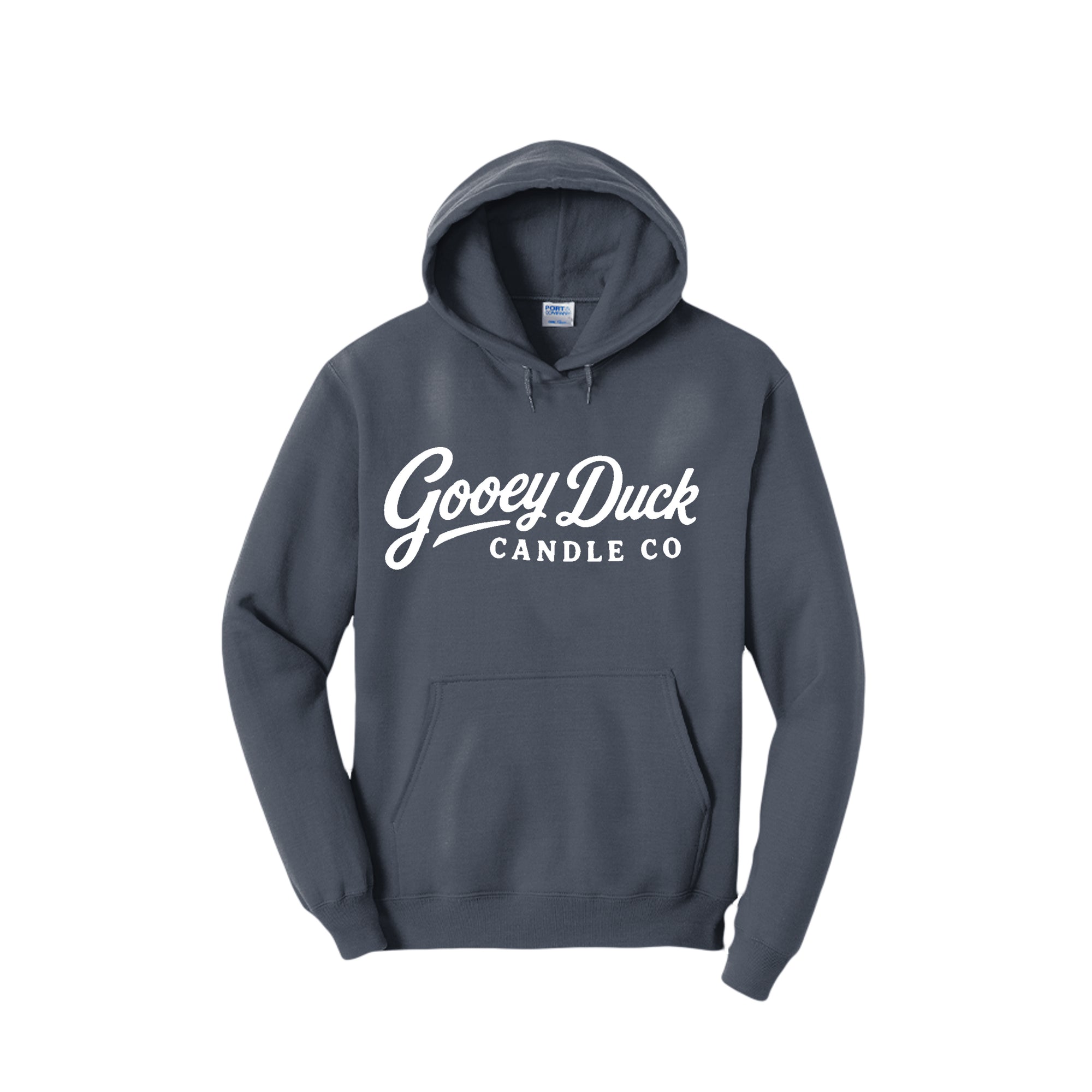 Navy Gooey Duck Wordmark Hoodie, front view