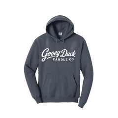 Navy Gooey Duck Wordmark Hoodie, front view