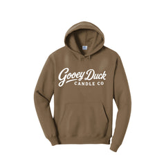 Duck brown Gooey Duck Wordmark Hoodie, front view