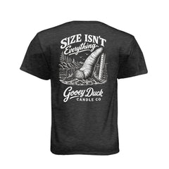 Vintage black geoduck tee with ‘Size Isn’t Everything’ artwork, back view