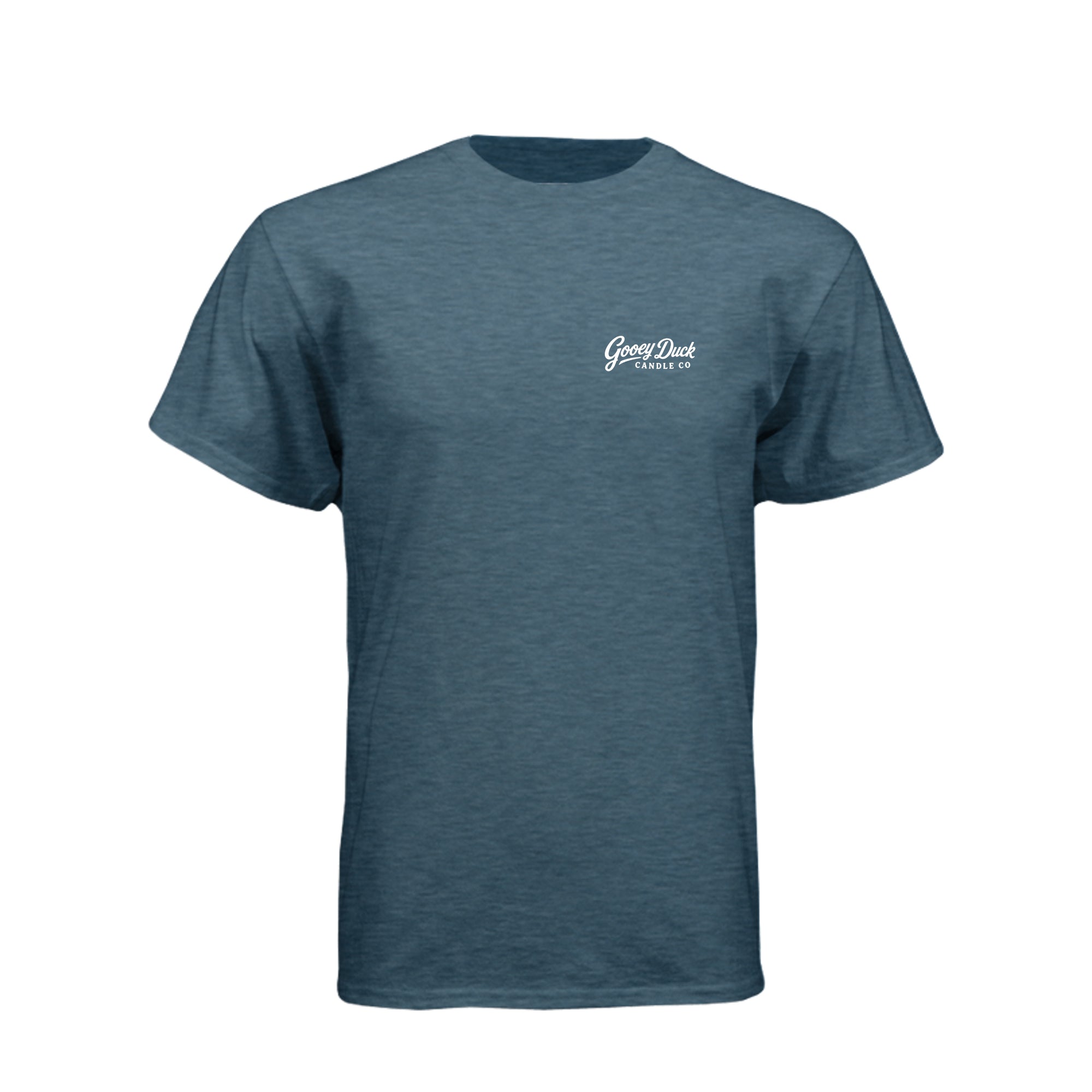 Indigo Weirder at Low Tide geoduck tee, front view